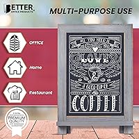 Vista 6 de Better Office Products Letrero enmarcado de pizarra de mesa, 9.5 x 14 pulgadas, marco de madera rústica, pequeña pizarra magnética con reborde
