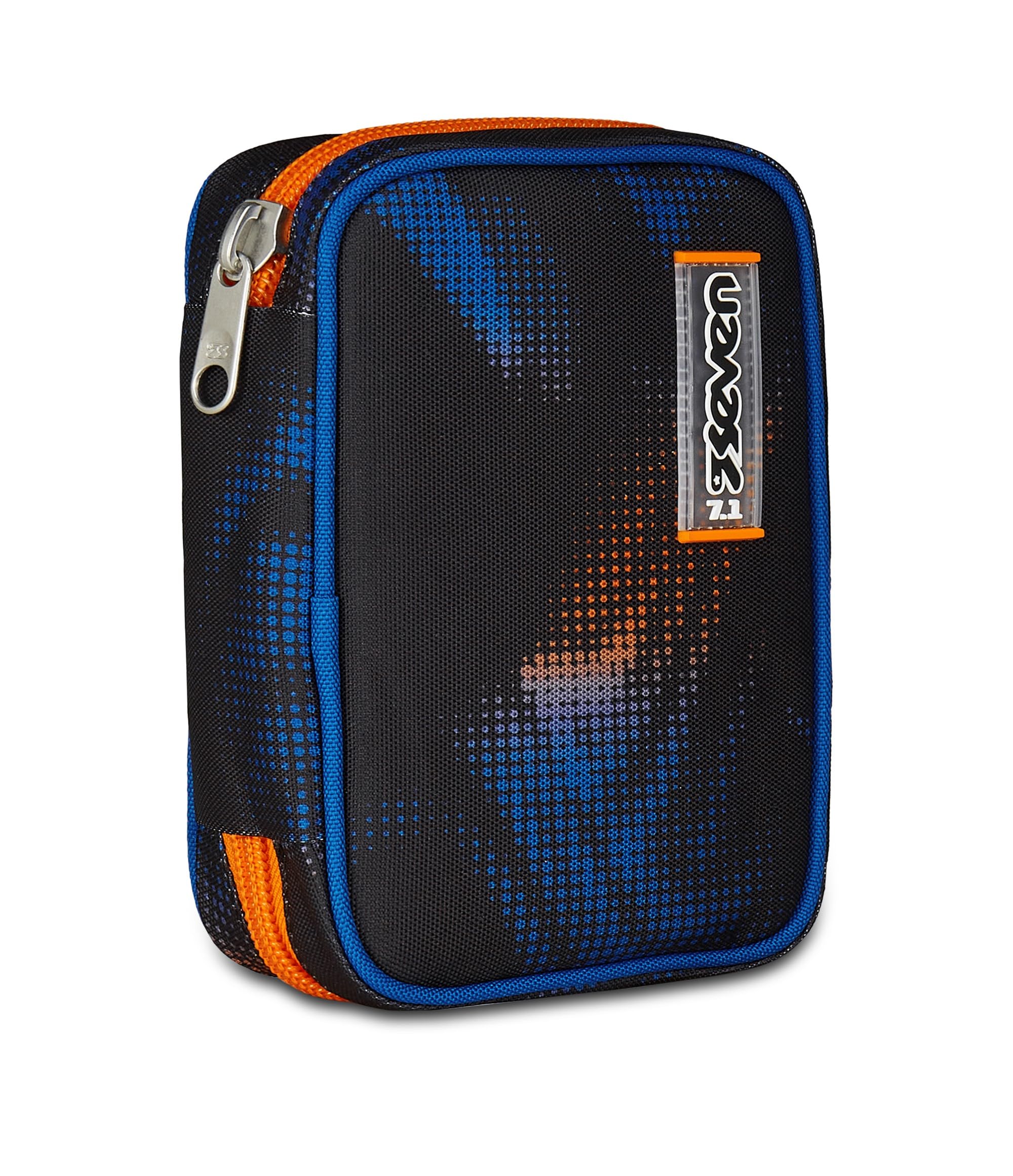 Seven Astuccio Scuola Speed Pad, Nero, Portapenne Mono Scomparto con Plance Amovibili, Completo Di Penne, Matite, Colori, Accessori Zaino, Scuola Elementare, Bambino