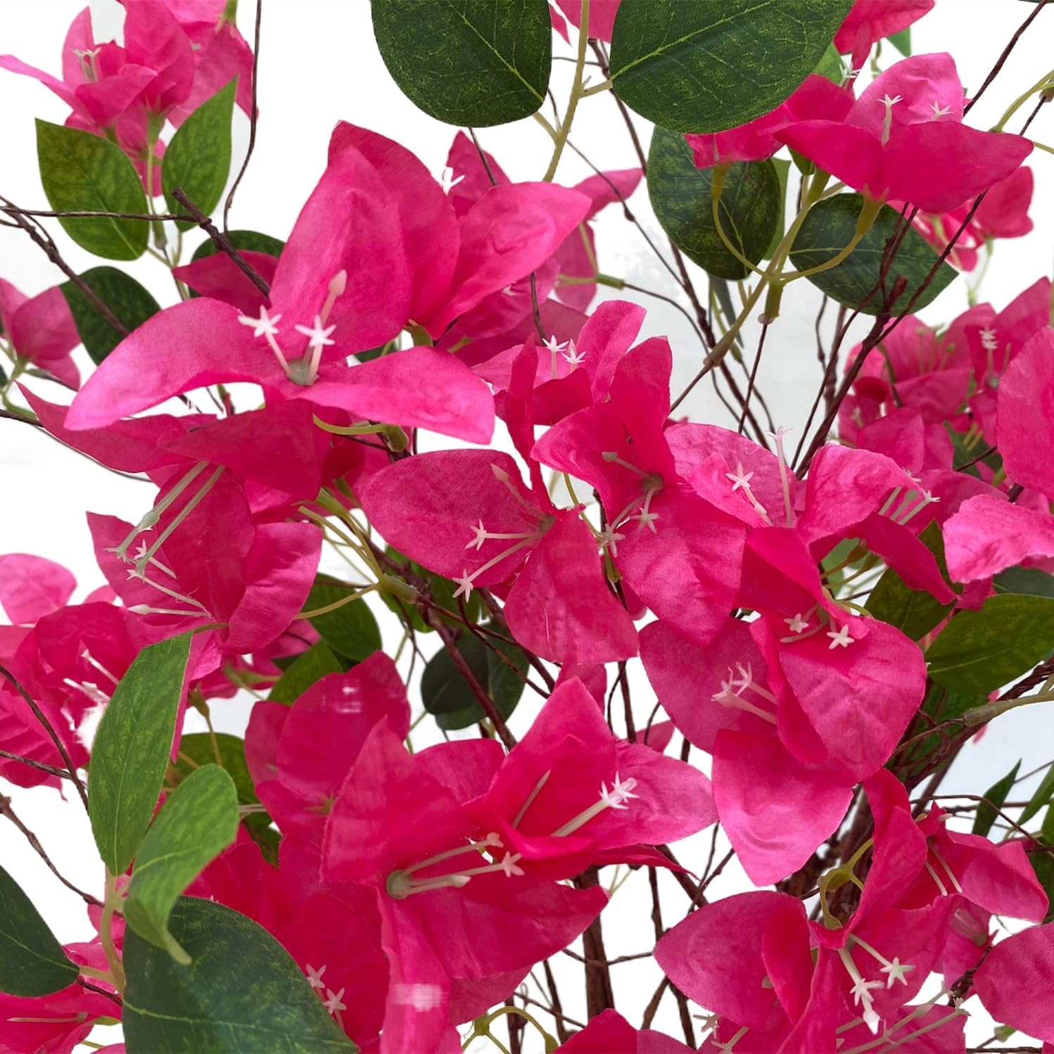 Artificial Bougainvillea Flower Branches Silk Bougainvillea Stems with Dried Tree Twigs Real Touch Faux Greenery Stems for Home Indoor Outdoor Decor Floral Bouquet Arrangements (Hot Pink - Pack of 4) - Image 3