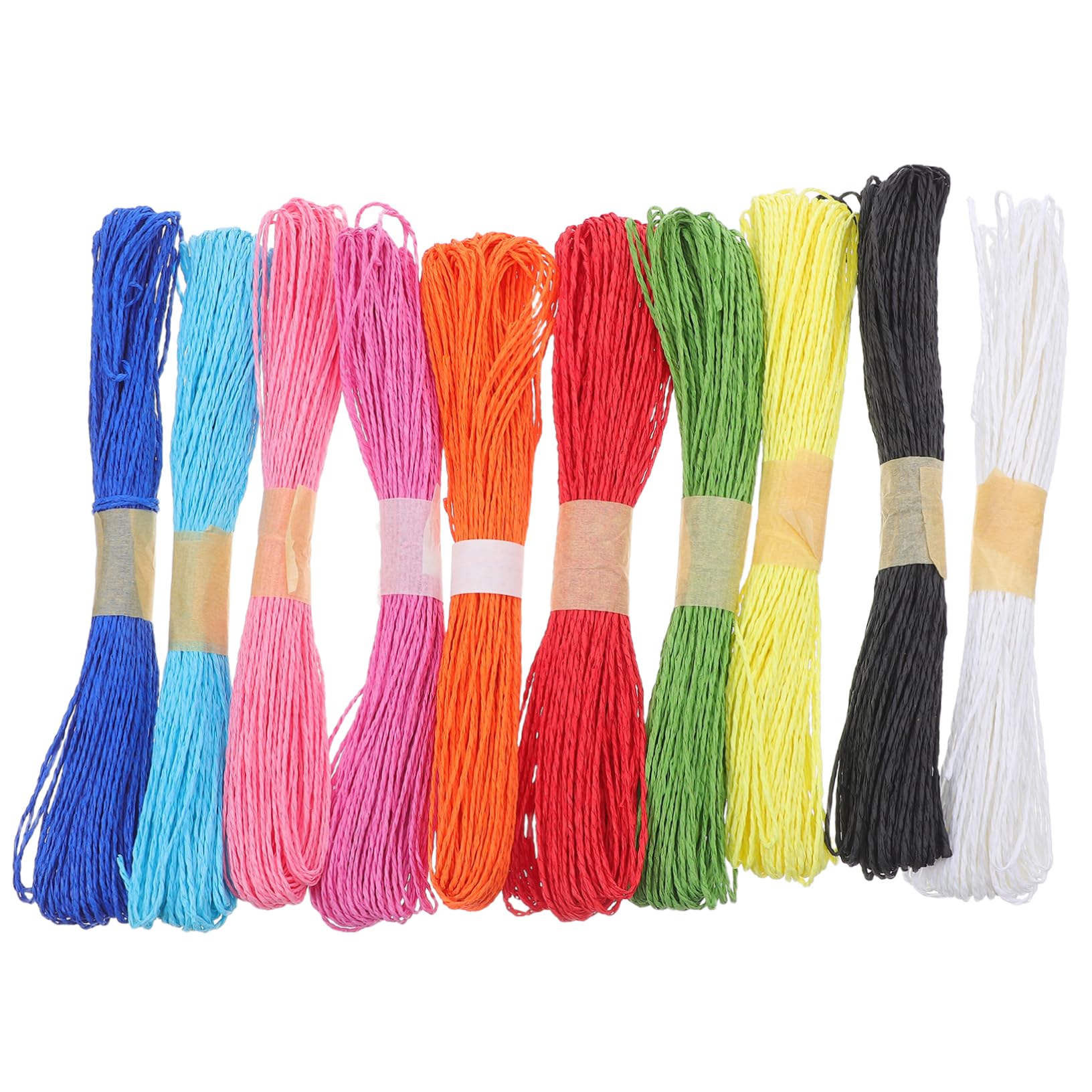VILLCASE 10pcs Colorful Paper Twine String Soft Braided Craft Rope for DIY Art Projects Easy Handling for Home and School for Creative Wrapping and Crafting Activities