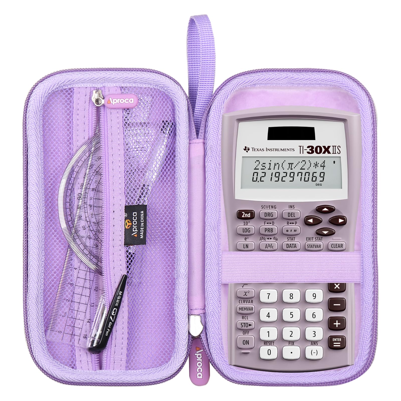 Aproca Purple Storage Hard Case Fit for Texas Instruments TI-30XIIS / TI-30X IIS 2-Line/Casio FX-991EX Fx-82es Plus Scientific Calculator (Case Only)