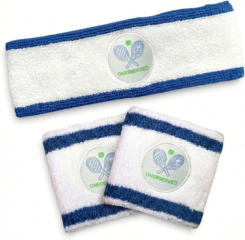 Sweatbands Pickleball Golf Tennis Great Gift or for Your Sports or Team Wristband Sports Band Set Including Towel Wrist and Head Sweatbands