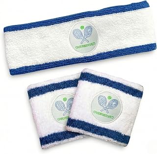 Sweatbands Pickleball Golf Tennis Great Gift or for Your Sports or Team Wristband Sports Band Set Including Towel Wrist and Head Sweatbands