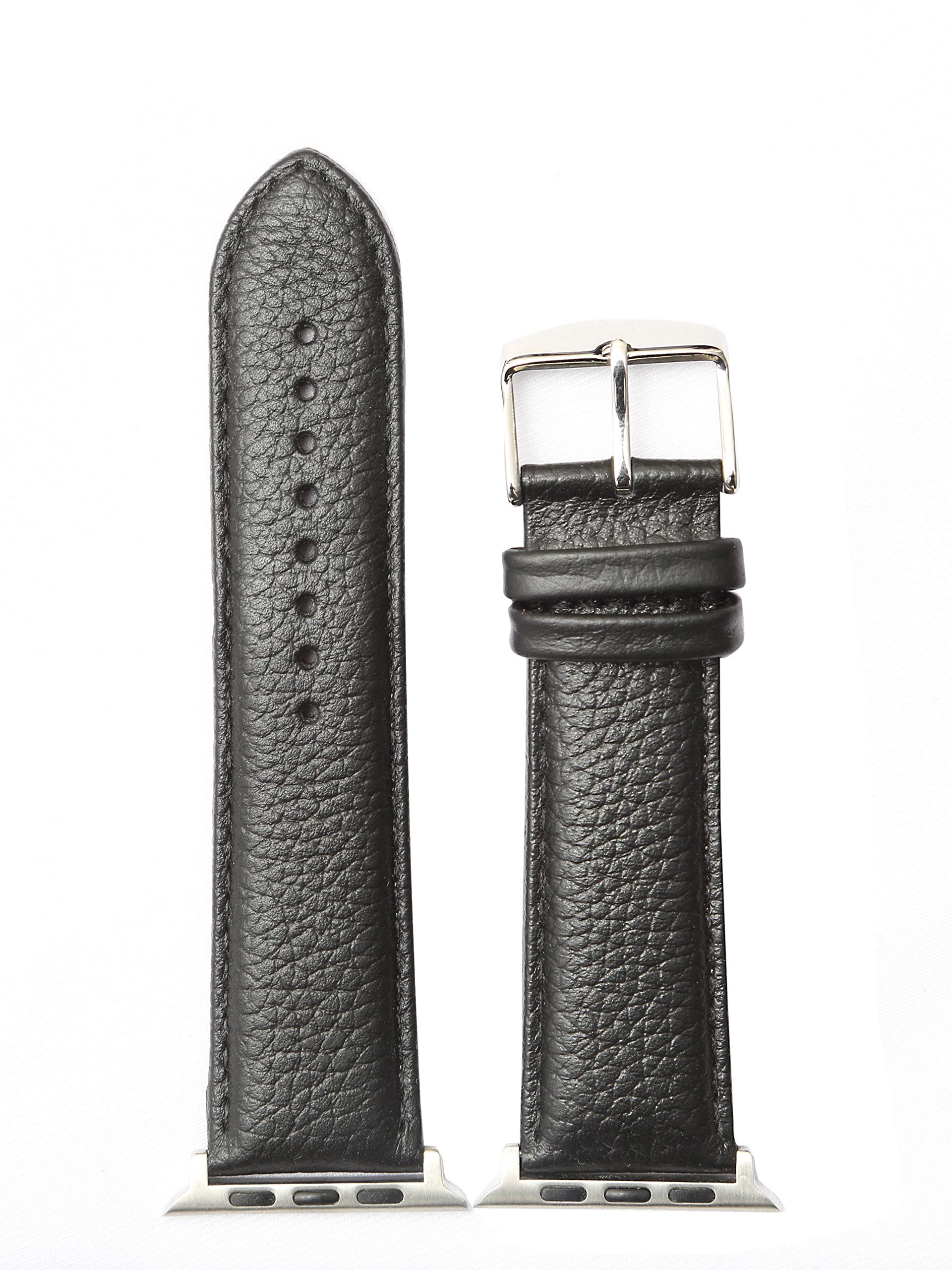 EXOR Classic Cervo Black colour leather watch straps with Duke construction of 24MM Watch leather Strap/band for men and women