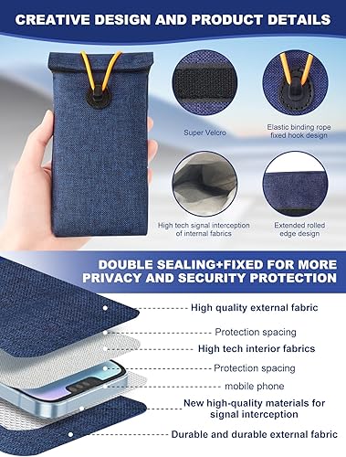 Miniatura 6 de SOVIUPRZ Faraday - Bolsa para cartera de teléfono y llavero Faraday para teléfono, bloqueo de señal, GPS, RFID, NFC, WiFi, protector de teléfono