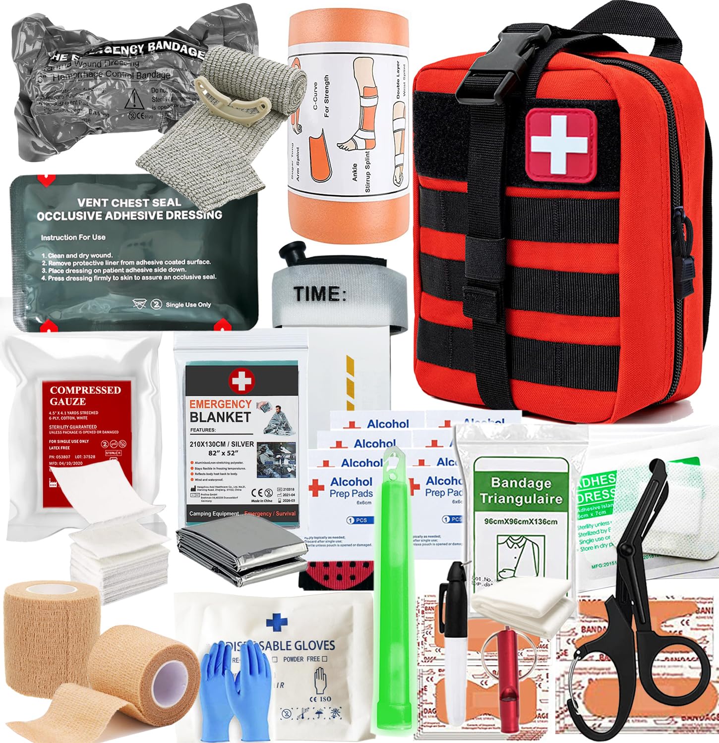 Buy IFAK Med Kit Trauma Refill Kit Pack | Vented Chest Seal | Israeli ...