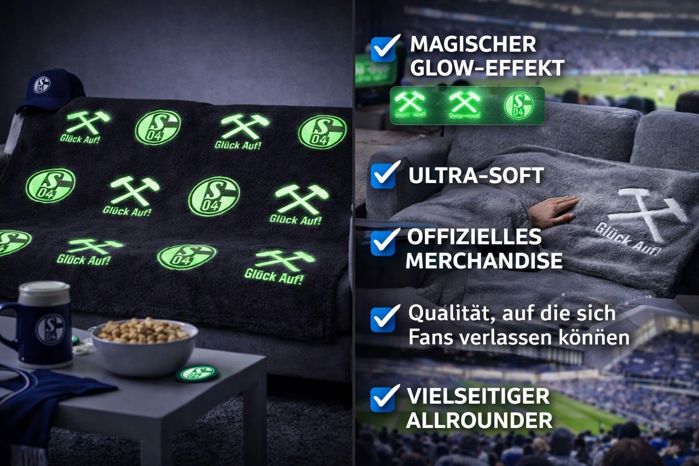 FC Schalke 04 Wohndecke Glow in The Dark