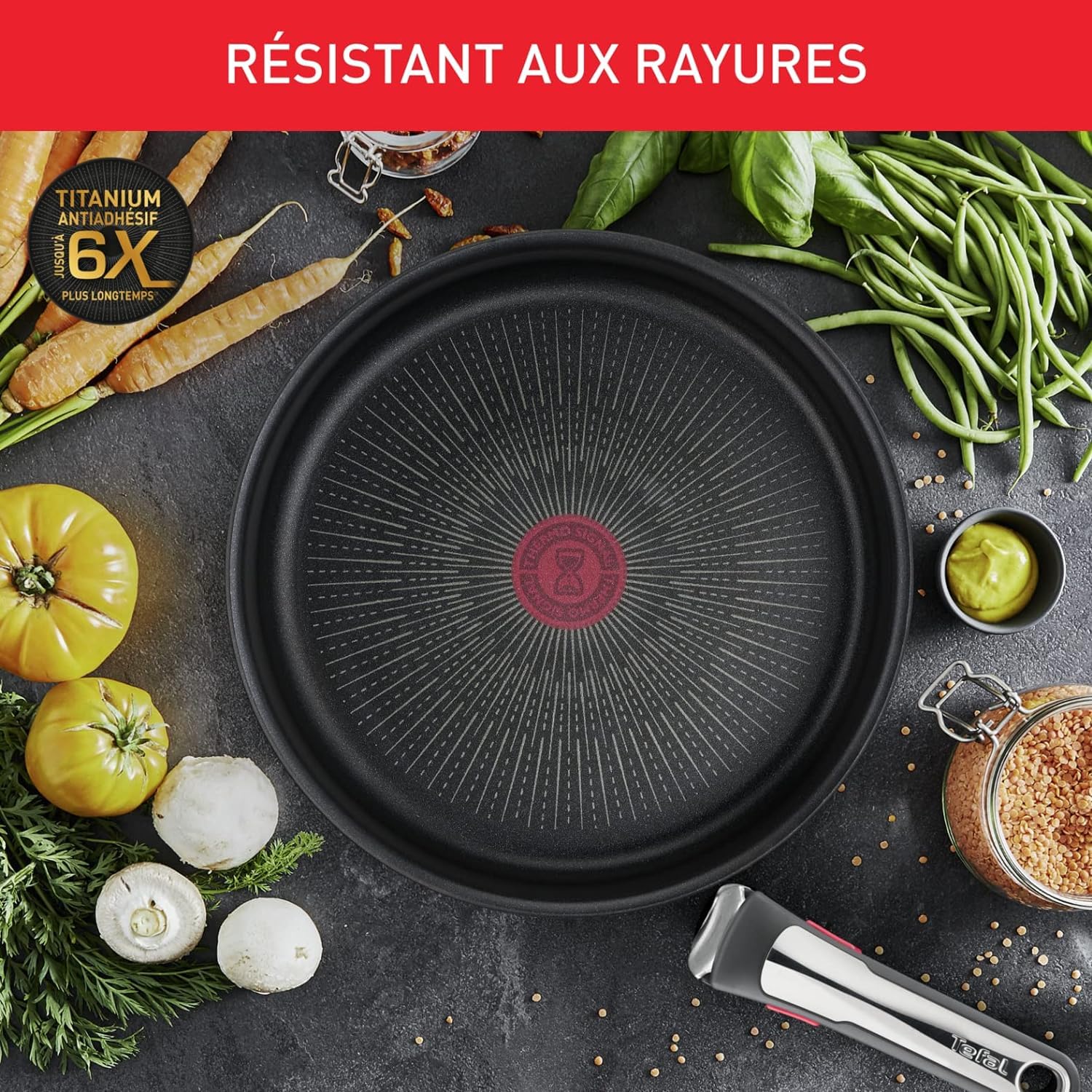 Image secondaire de Sauteuse Tefal Ingenio 24 cm avec Revêtement Antiadhésif et Indicateur de Cuisson