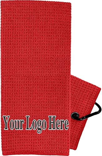 Toalla de golf personalizada Lobo Bordado Toallas de Golf para bolsas de golf con clip - Toalla de golf personalizada para bolsas de golf para