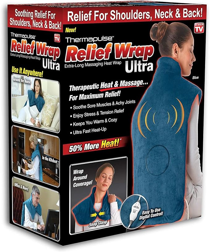 New Thermapulse Relief Wrap Ultra Massage Heating Pad