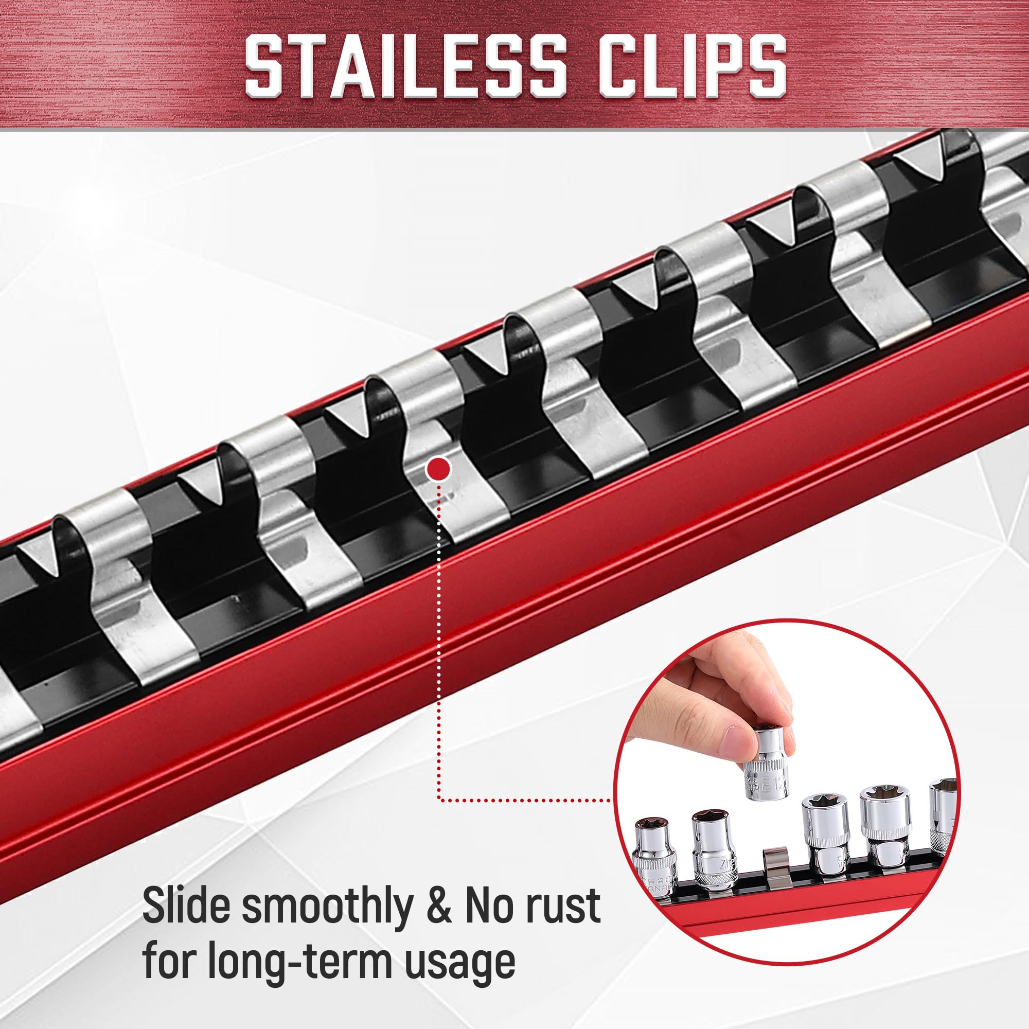 Snapklik.com : ALOANES 6-Piece Magnetic Socket Organizer, Heavy Duty ...