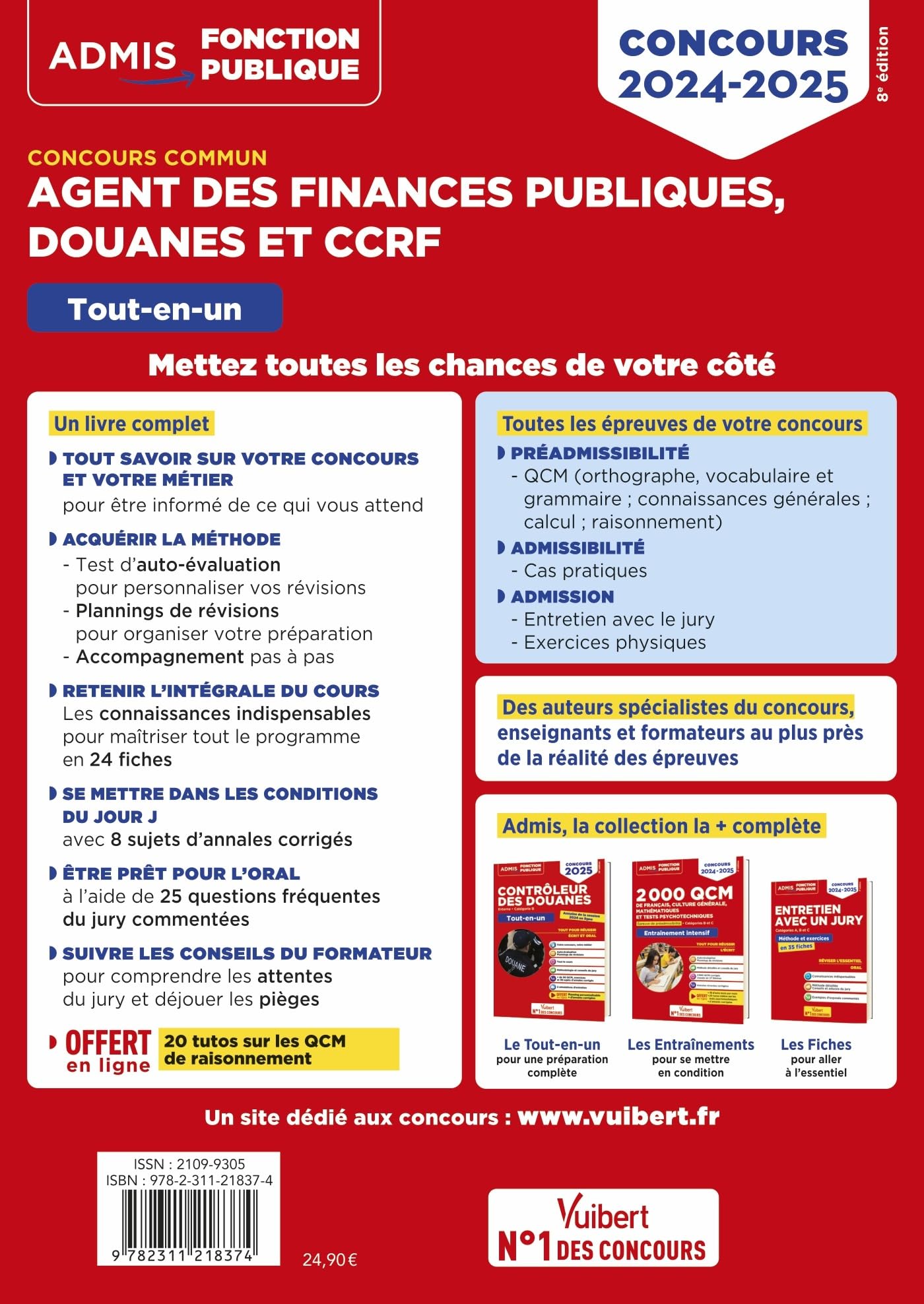Concours commun Agent des finances publiques, douanes et CCRF 2024-2025 - Catégorie C - Tout-en-un: Externe et interne - 20 tutos offerts