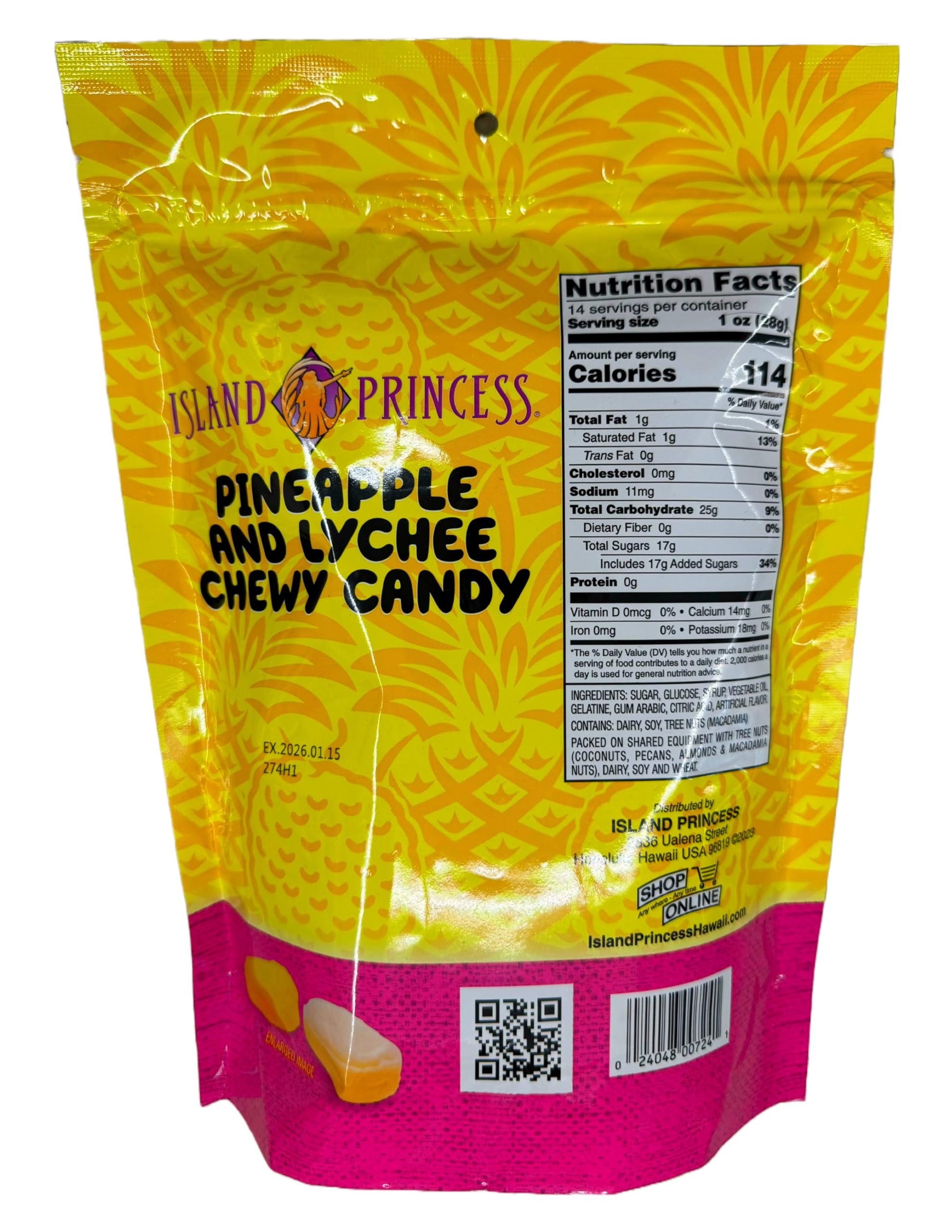 Amazon.com : Island Princess Pineapple and Lychee Chewy Candy 14