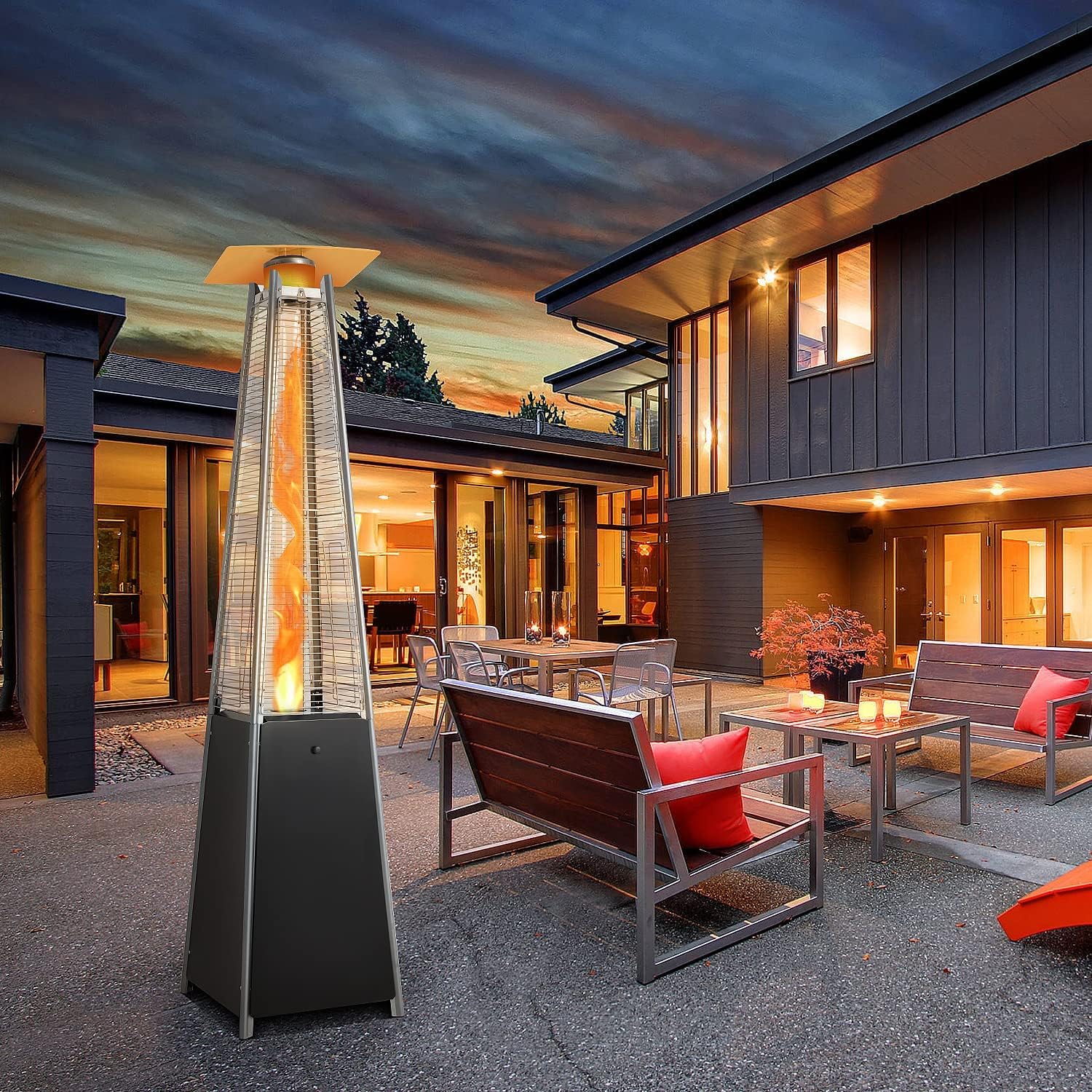 YOLENY Pyramid Patio Heater, 40,000 BTU Outdoor Propane