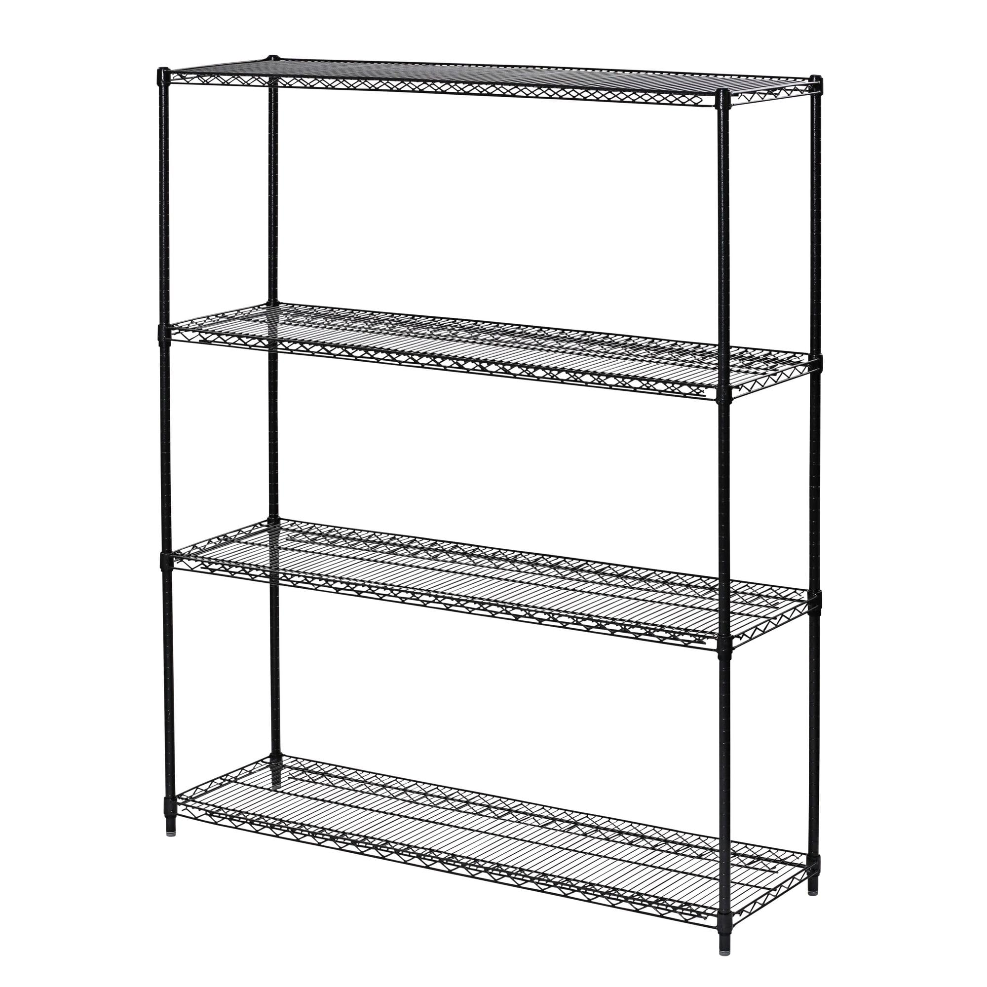 Photo 1 of Alera SW206018BA All-Purpose Wire Shelving Starter Kit, 4-Shelf, 60 x 18 x 72, Black Anthracite+