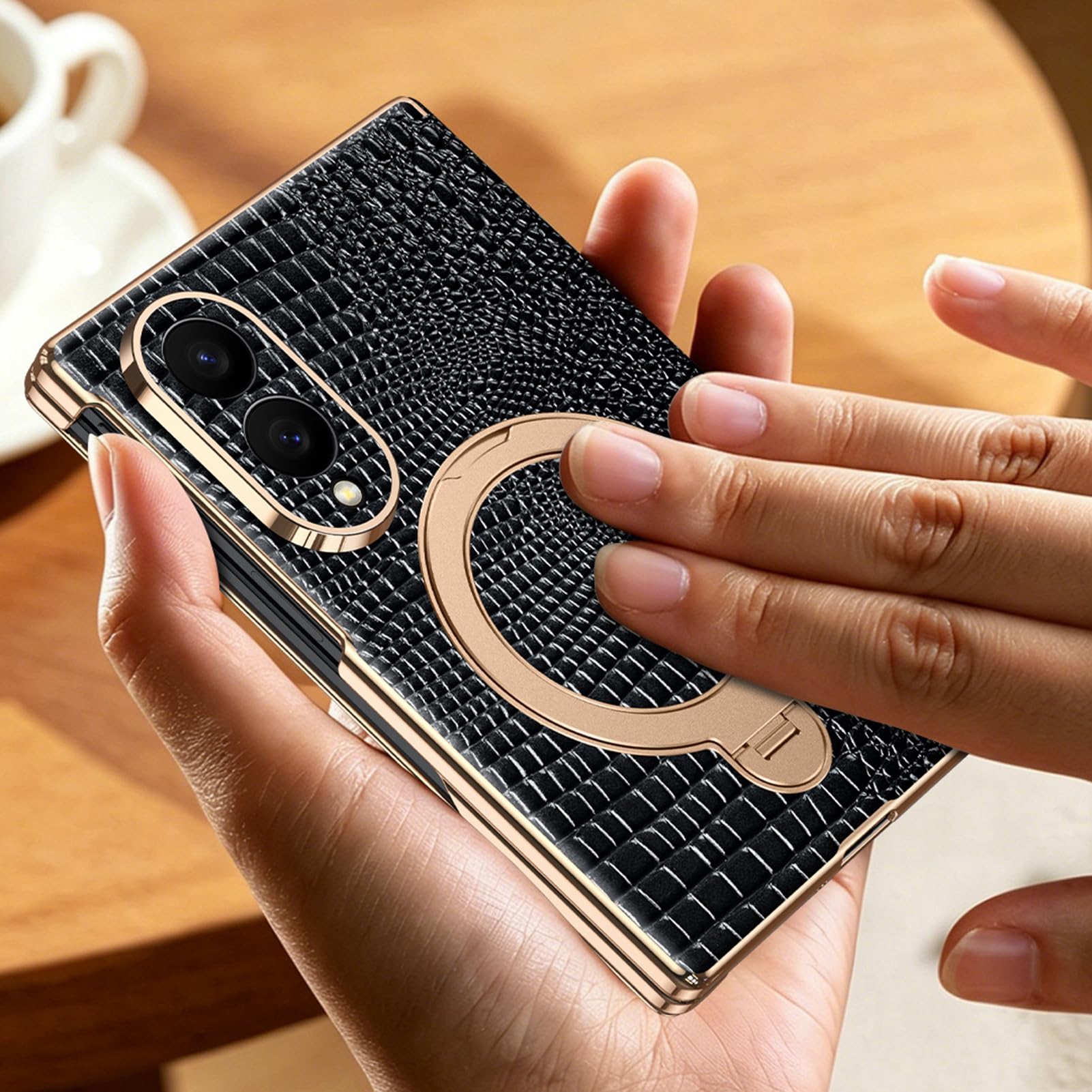 Funda De Lujo For Samsung Galaxy Z Fold 8 Ultra/Fold8, Tapa Cuero Genuino