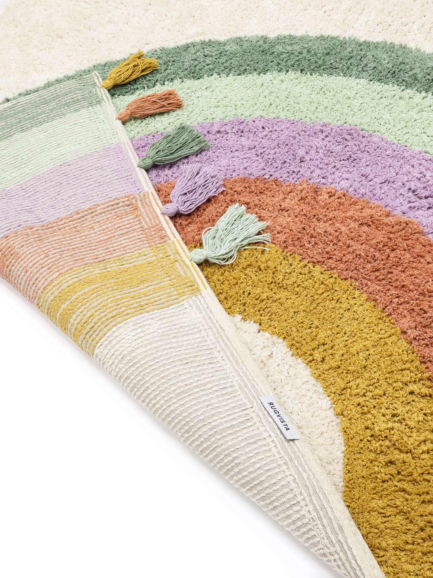 RugVista Rainbow Mirror Kinderteppich, 140 x 200 cm, Multi/Weiß | Moderne, Kinder, Rechteckig, Mittlerer Stapel, Maschinenwäsche, Oeko-Tex 100, Ohne gefährliche Chemikalien, Kinderzimmer