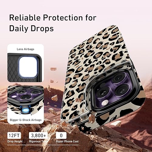 Miniatura 5 de LETO Funda para iPhone 15 con tapa tipo cartera de cuero tipo folio, diseños de flores de moda, ranuras para tarjetas, función atril, funda