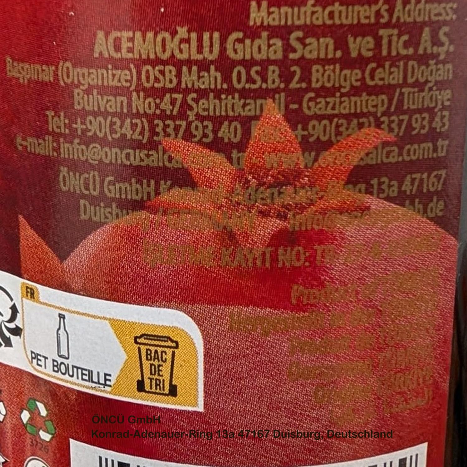 Syrop z granatów Nar Aromalu 700g - Oncu