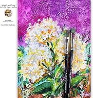 Vista 6 de Creative Mark Powercryl Ultimate - Pinceles de pintura acrílica, Filbert #6, pinceles de pintura para artistas, 3 diámetros de filamento de cabello