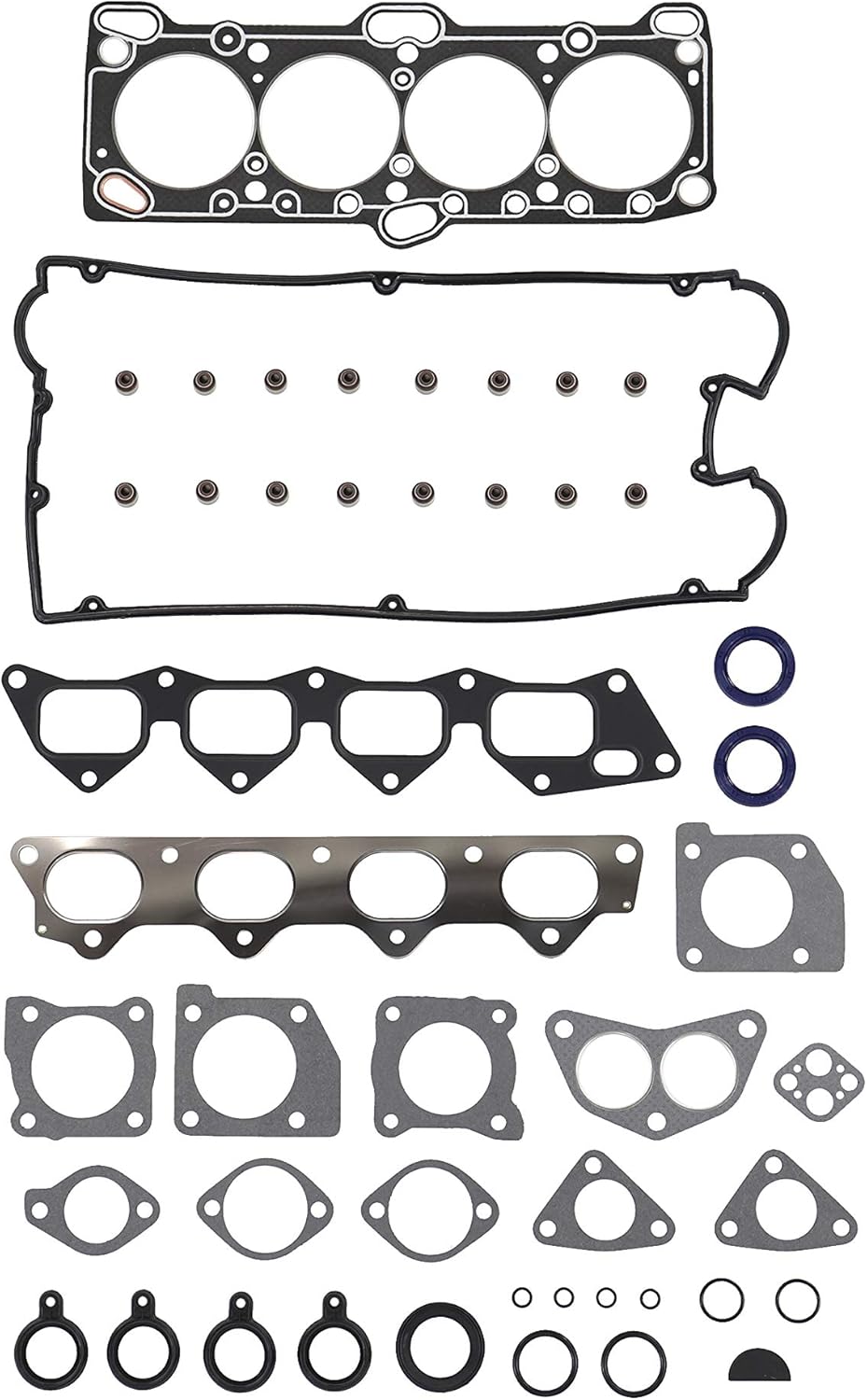 DNJ HGS107 Head Gasket Set for 1989-1994 Dodge, Eagle, Hyundai, Mitsubishi, Plymouth Colt, Eclipse, Elantra 1.6L-2.0L L4 16V DOHC 1597cc