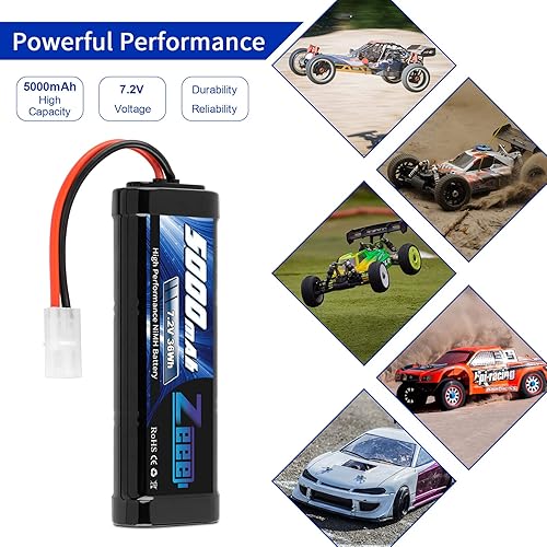 Miniatura 2 de Zeee 7.2V 5000mAh RC NiMH Batería con Tamiya Plug 2 Pack Baterías con 1 unids Lipo Safe Bag Bolsa ignífuga a prueba de explosiones para carga de