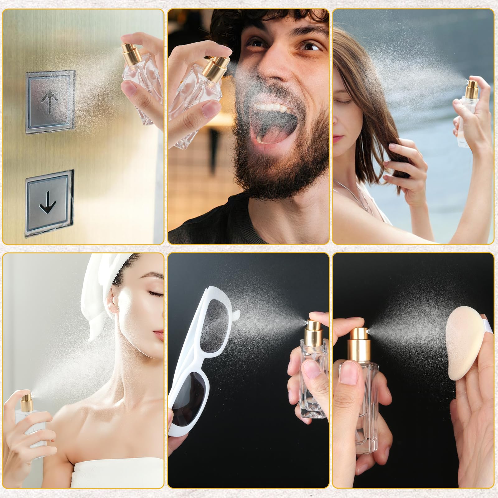 RVLZKCPG 3 rozpylacze do perfum, do ponownego napełnienia, 30 ml, szklane atomizery, puste butelki z lejkami, dozownik perfum