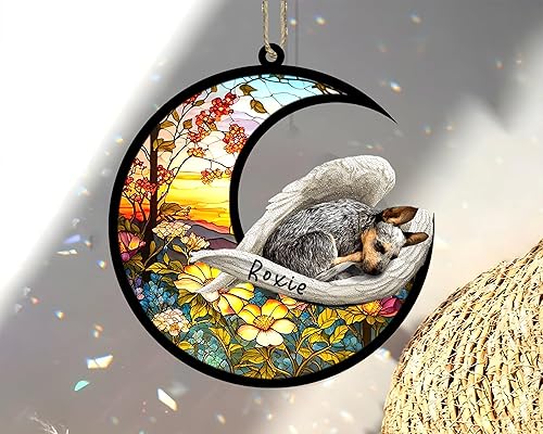 Miniatura 98 de Chow Chow Dog Memorial Suncatcher, adorno de Navidad Chow Chow con nombre, atrapador de pérdida de mascotas, regalos para los amantes de los perros