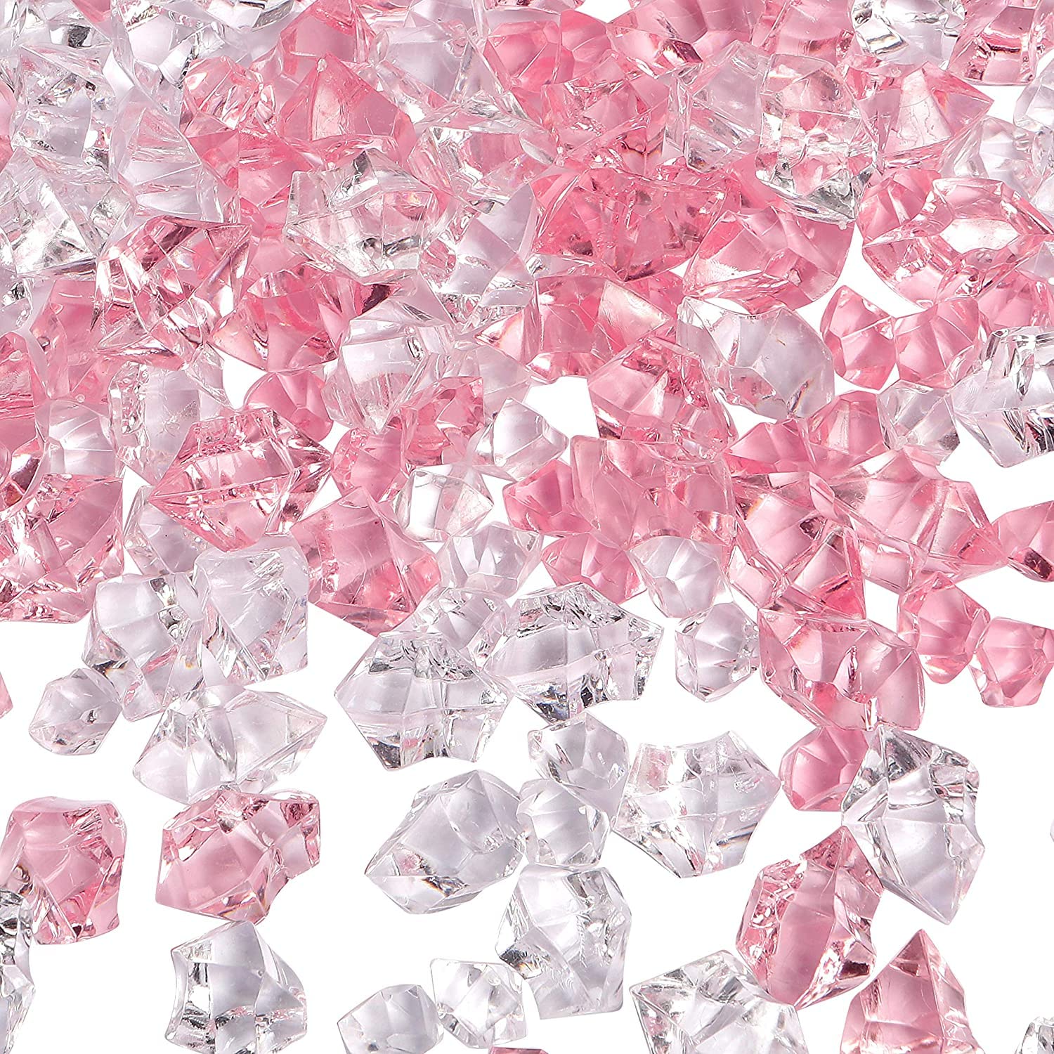 Promote Trader 60pc Reusable Fake Ice Cubes Artificial Acrylic Crystal Cubes Wedding Decor Photography Props| Vase Filler Pink Shiny Stones-image-41