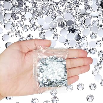 Pack of 3000 4 mm Silver Rhinestones Glitter Stones Nails Rhinestones for Gluing on Fabric Glitter Stones for DIY Decoration Nails Clothing Mobile Phone Cases Shoes