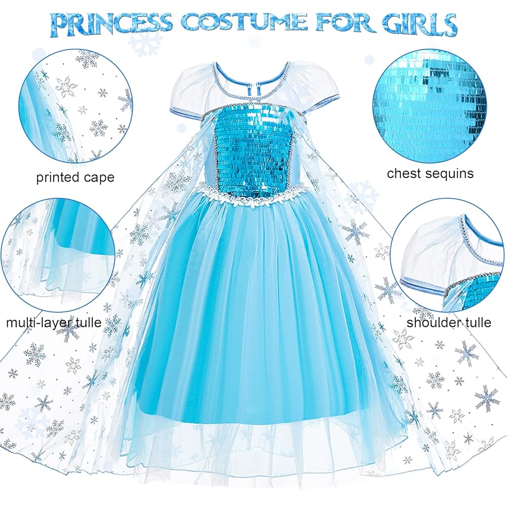 Vestito Principessa Bambina Costume Principessa Elsa Frozen