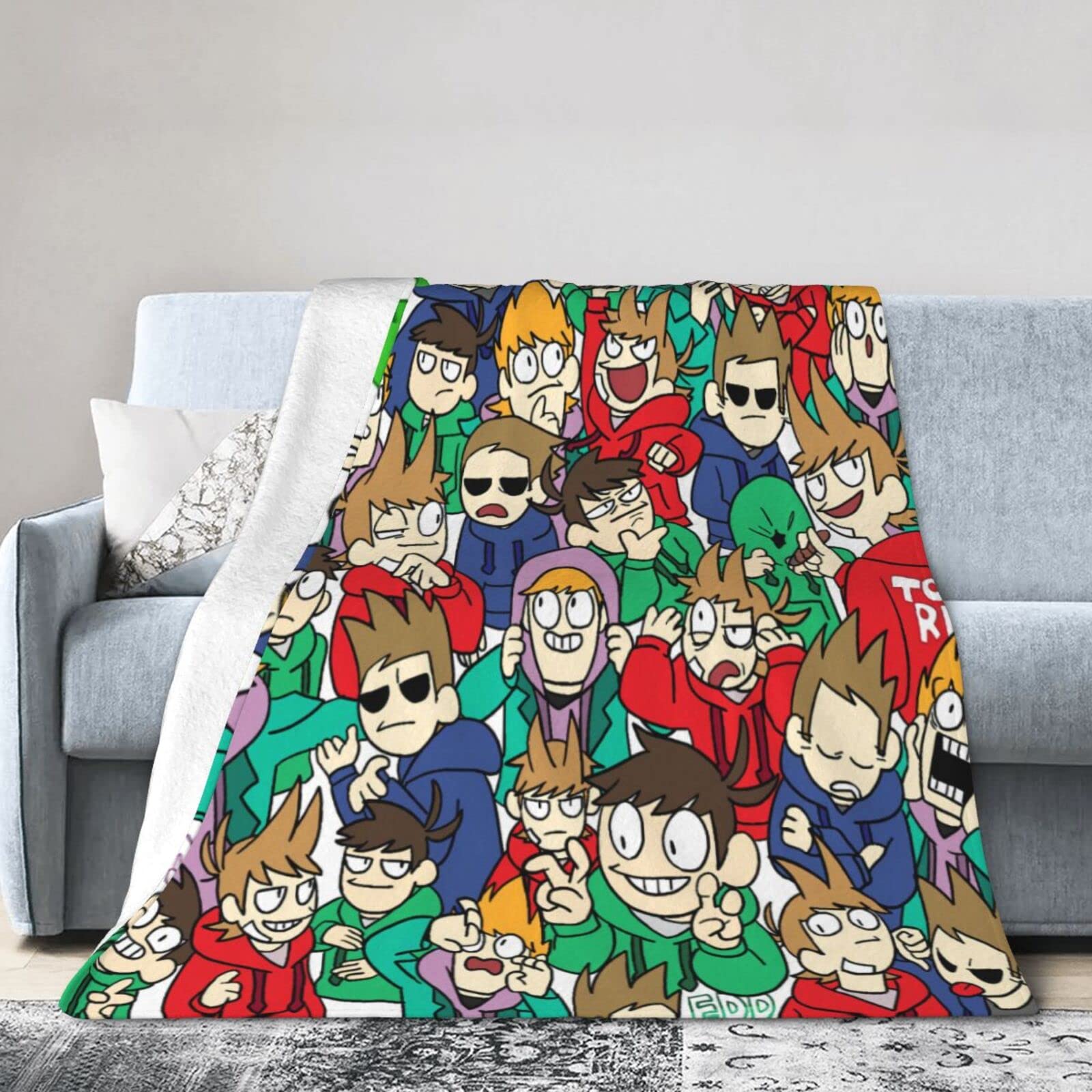 Rlhrjefz Black Edds-World Blanket Throw Blankets Ultra Soft Flannel Lightweight Throws For Couch, Bed,All Seasons Use 60"X50"