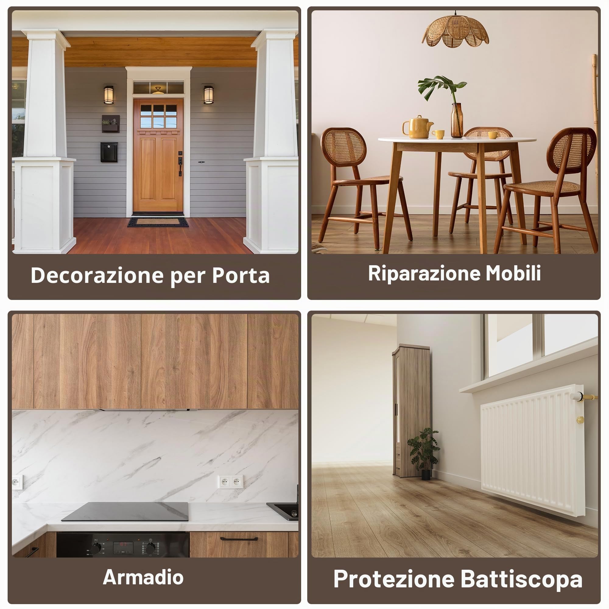 PATIKIL 2 Pezzi Pellicole Adesive Legno Autoadesivo 4,57M x 5,7cm Carta Adesiva per Mobili Legno Riparazione Pellicola Autoadesiva Effetto per Pavimenti Porte Armadi, Quercia Giallo Chiaro