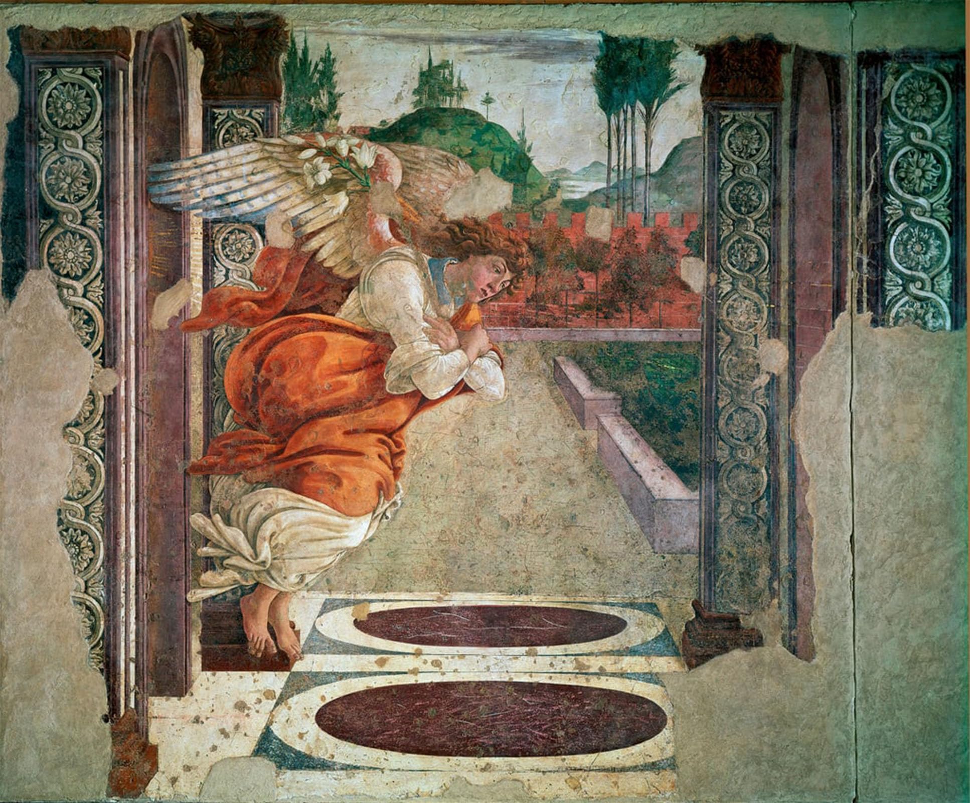 SERENDIPITP Retro Picture Poster Wall Art Pictures Painting Angel of the annunciation detail. by Sandro Botticelli Wall Art Canvas Print for Wall Decor 60x90cm
