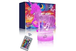 3D Unicorn Illusion Night Lamp, Perfect for Girls Room Decor