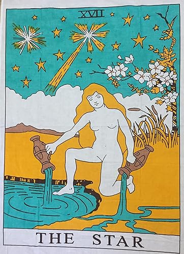 Miniatura 10 de Indian Consigners Tapiz de cartas del tarot del diablo, tapiz pequeño de algodón, póster de Europa medieval (39.4 in x 29.5 in) (Devil BW)