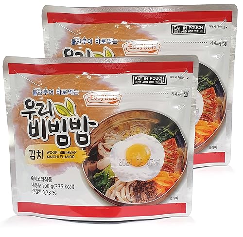 Miniatura 1 de Minecook Kimchi Bibimbap Meals listo para comer, 2 paquetes de tazón de arroz mixto coreano Bibimbap de 3.53 oz, 2 paquetes (3.53 oz*2) 335 Kcal
