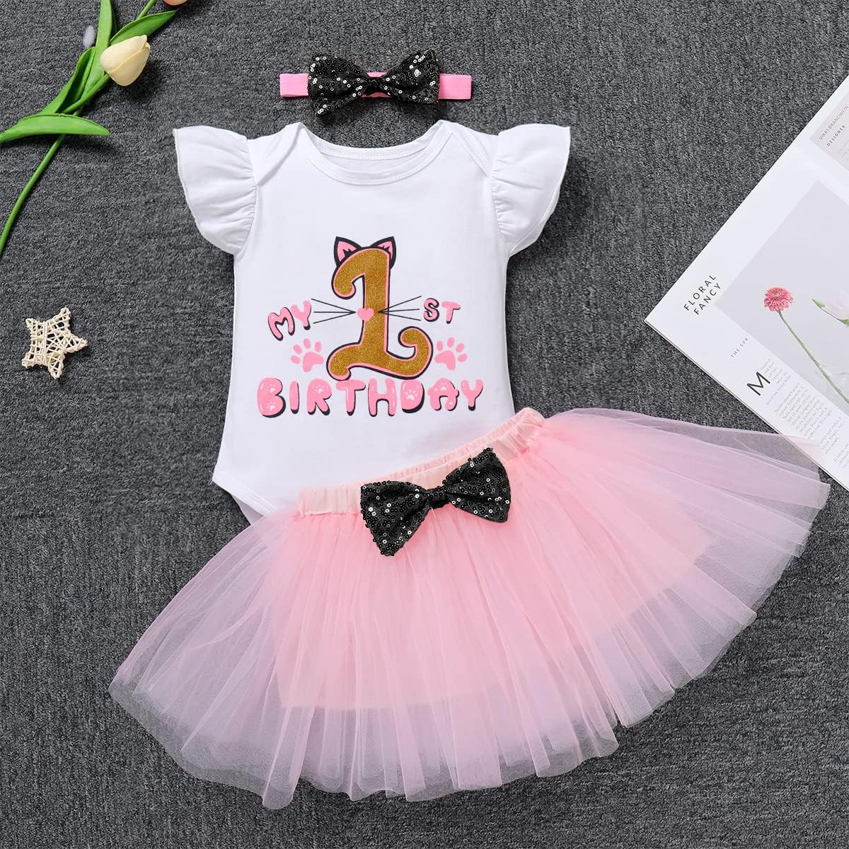 Año Vestido Primer CumpleaÃ±os NiÃ±a Conjunto Cumpleaños Año