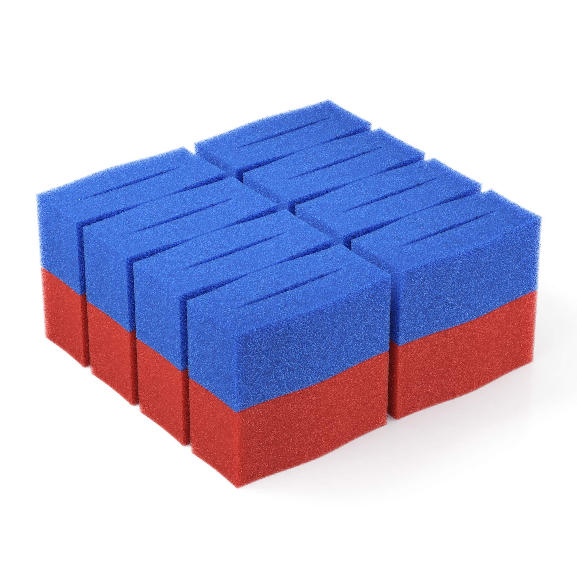 16x éponges de Rechange pour Filtre adaptées à Oase BioTec 12 Screenmatic | Set 8X Bleu 8X Rouge - Eponges de Rechange pour étang Koi | Pièces détachées Filtre de Passage clarificateur d'eau