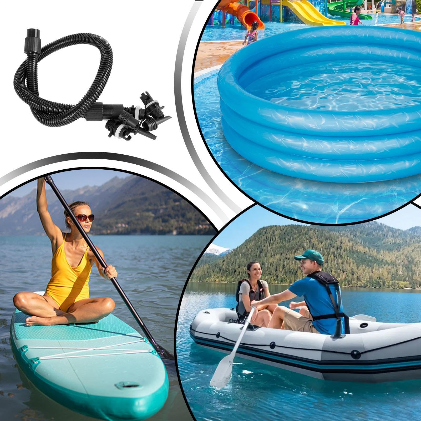 4 Adaptateurs Pour Pompe à Air – Compatible Avec Bateaux Gonflables, Paddleboards Et Kayaks, Joints Anti-fuite En PVC