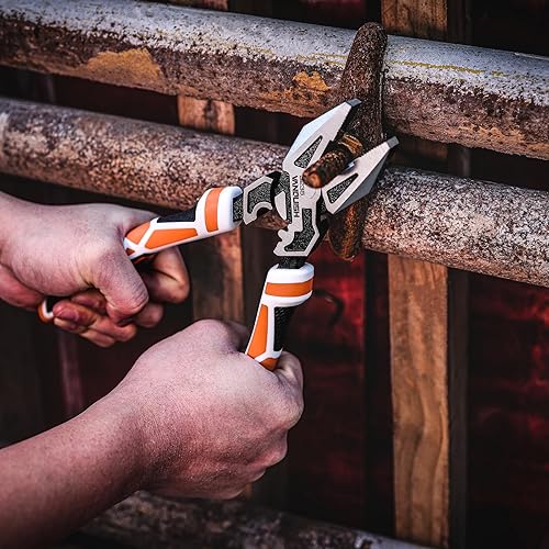 Miniatura 8 de Vanquish Juego de alicates resistentes de 3 piezas, cortador de alambre, alicates lineales, diagonales, punta de aguja