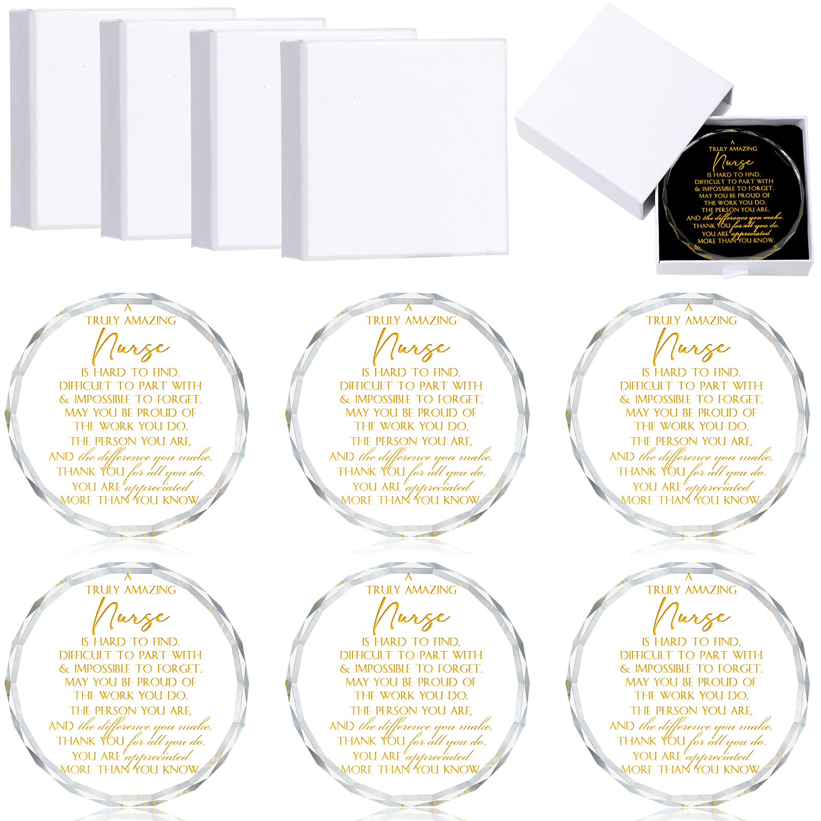 Weysat 6 Set 2026 Nurses Week Gifts CNA Nursing Assistants Gift for Women Crystal Nurse Appreciation Sign Inspirational Nurse Clear Nursing Keepsakes