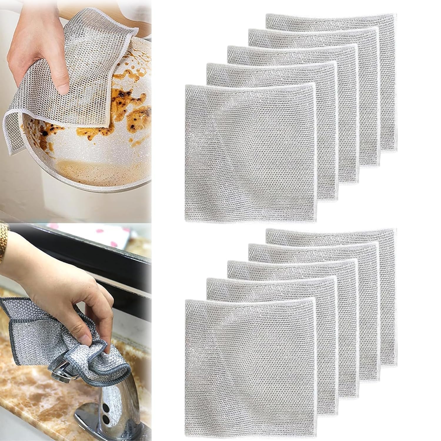 SPITEN Multipurpose Wire Dishwashing Scrubber - Reusable Kitchen Towel for Utensils, Easy Rinsing Wire Cleaning Supplies for Kitchen, Sinks, Pots (10) (B0D5D39J71) Amazon Price History, Amazon Price Tracker