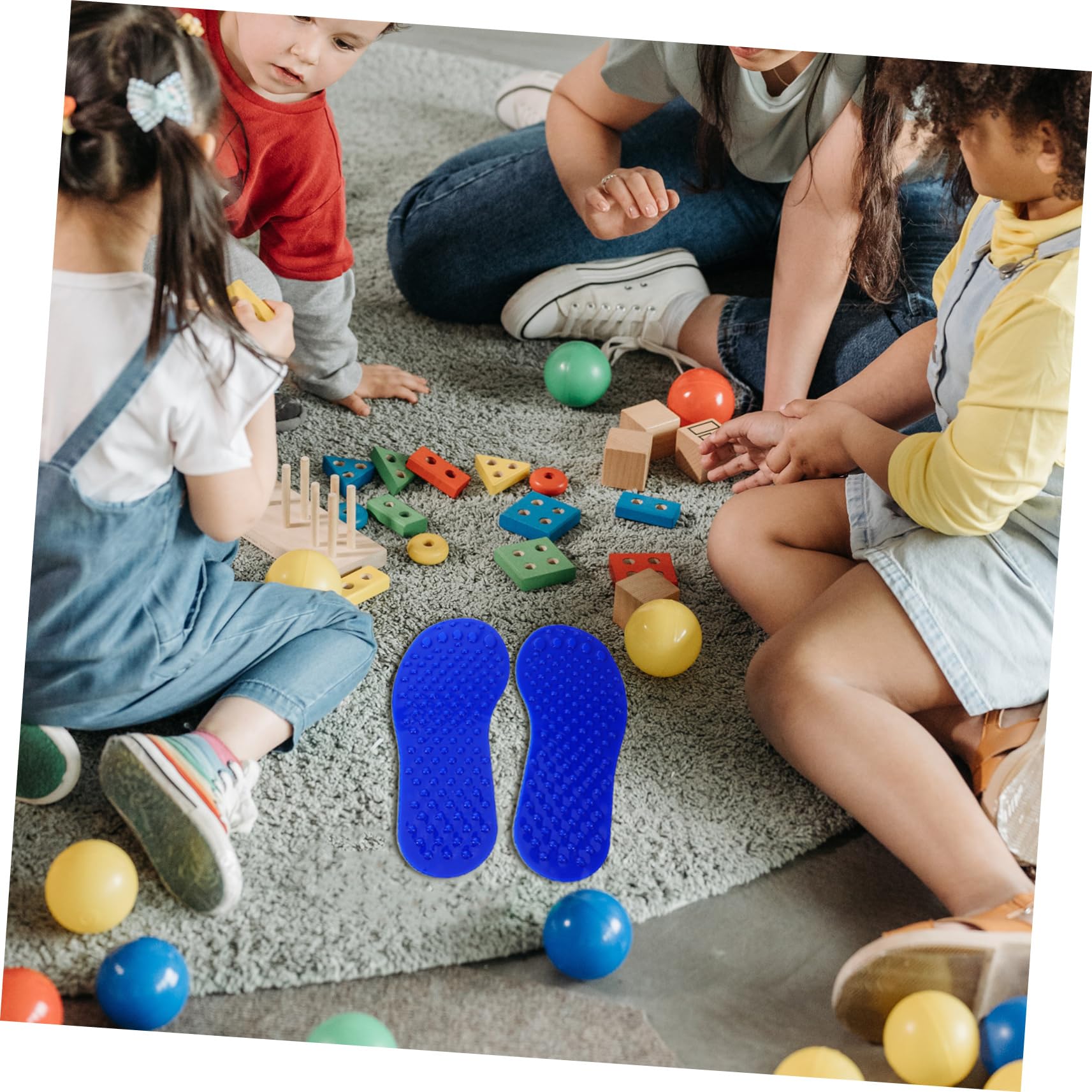 Abaodam 5pares Sensoriales Huellas Táctiles para Entrenamiento De Pies Juguetes Infantiles para Coordinación y Equilibrio Uso Interiores y Exteriores para Guarderías y Hogares