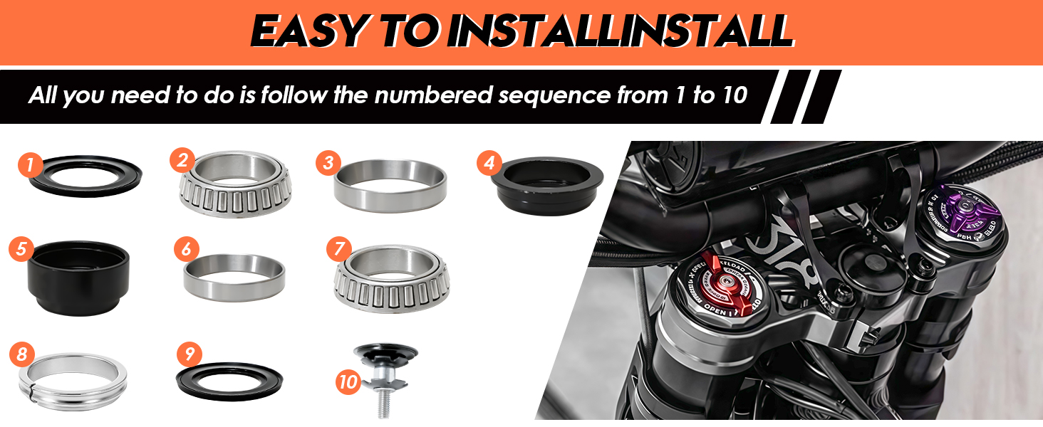 Image of Upgraded Motorcycle Headset Fork Bearing Kit for Surron Light Bee X /S | for Sur Ron Off - Road Dirt Bike Original Motorcycle Accessories, Tapered Roller Bearing Kit, Sur - Ron Parts