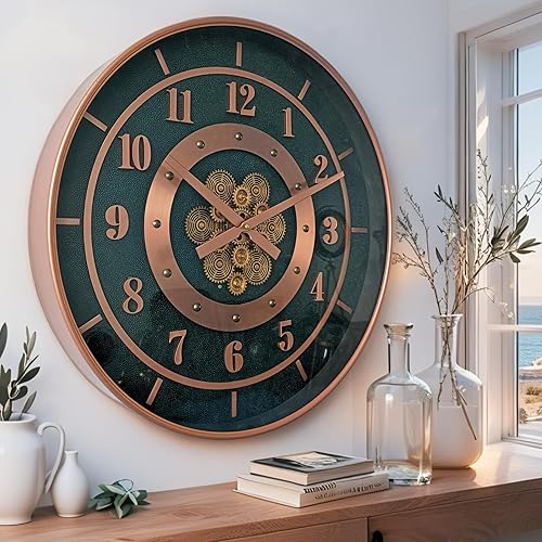 Miniatura 2 de THE GEARS CLOCK 24'' Inch Real Moving Gear Wall Clock Sweden Line Gothenburg (24 inches (59 cm))