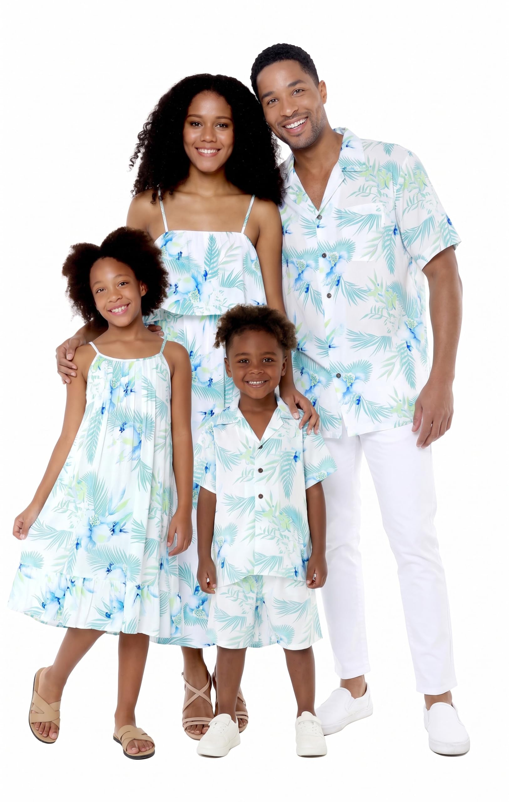 Hawaii Hangover Family Matching Hawaiian Clothes, Orchid Breeze White