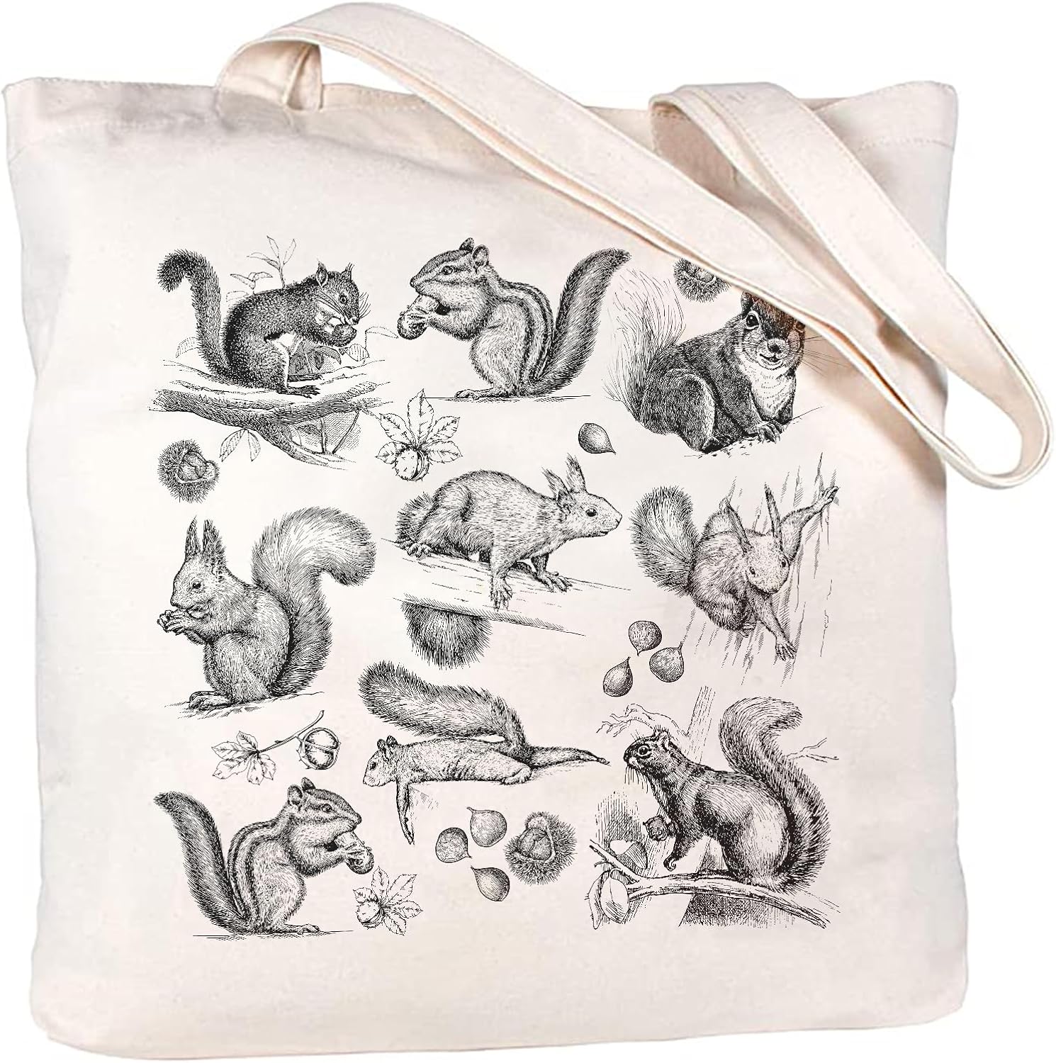 TRUMPETIC Squirrel Tote Bag, Squirrel Bag, Squirrel Tote, Wildlife Bag, Canvas Tote