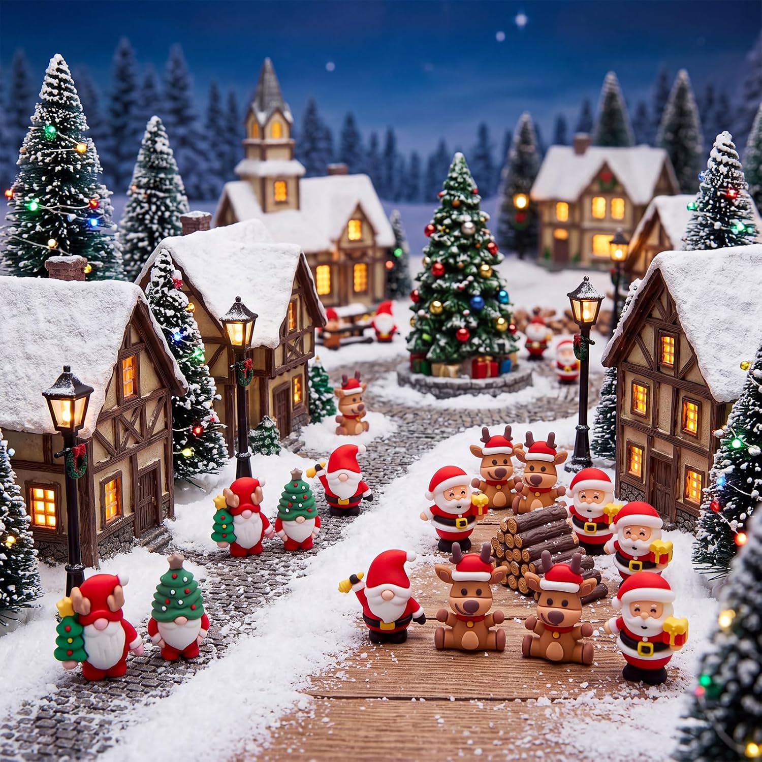 100 Pcs Christmas Mini Gnomes, Reindeer