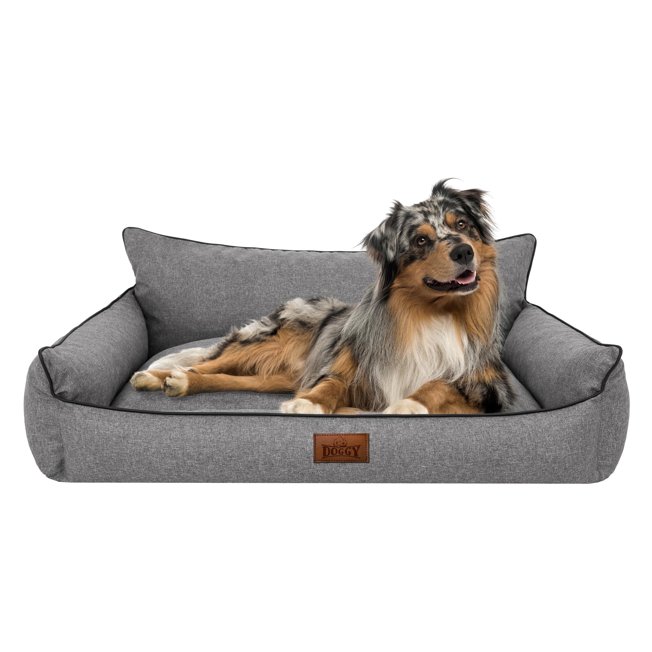 Cama para Perros, Cama para Mascotas, Cama Acolchada para Perros, cojín para Perros, colchón para Mascotas, sofá para Perros, colchón de Grafito, Piedras ecológicas, XXXL – 132 x 106 cm